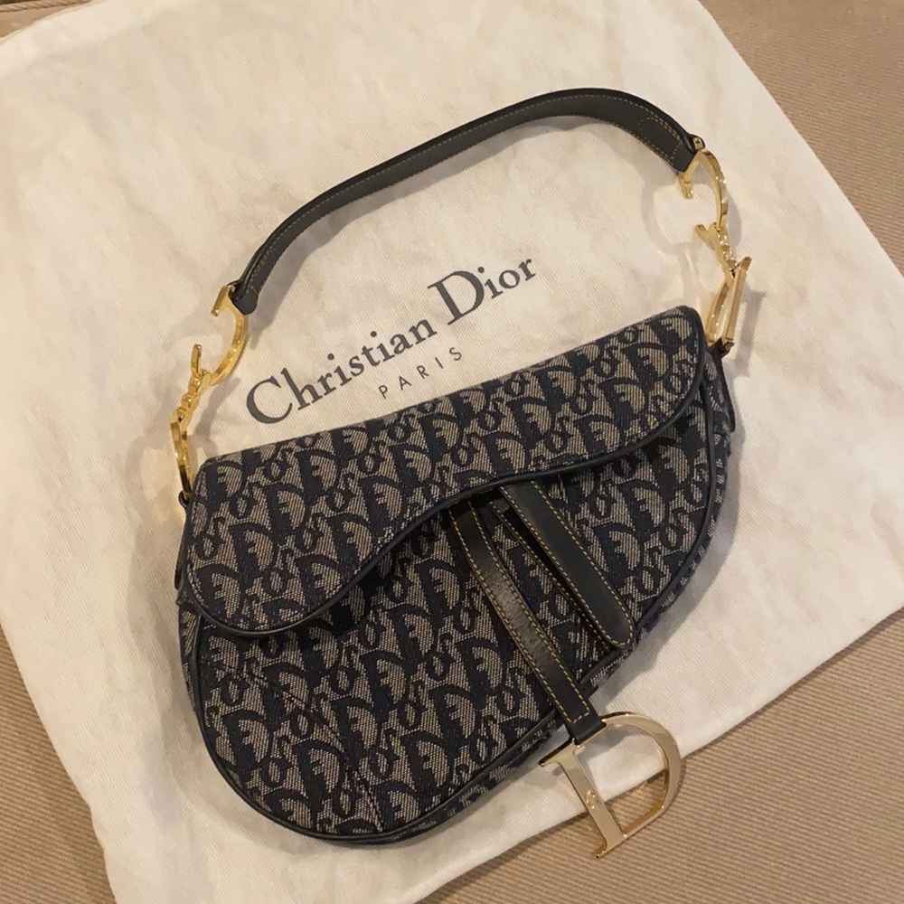 Christian Dior Vintage Saddle Bag DiorissimoCanvas
